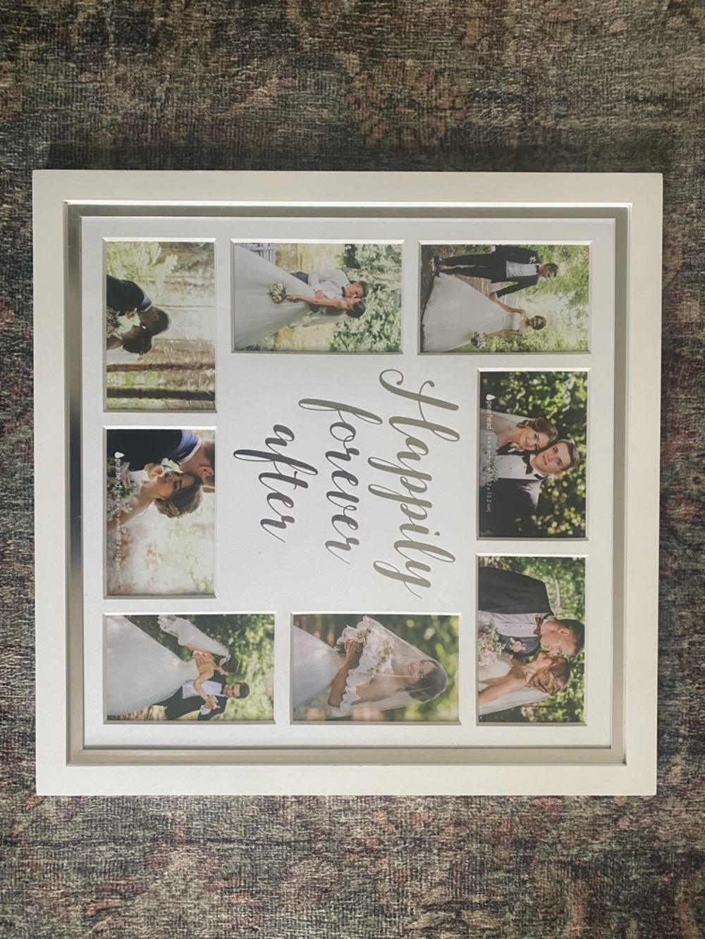 White 'Happily Forever After' Multi-Opening Photo Frame